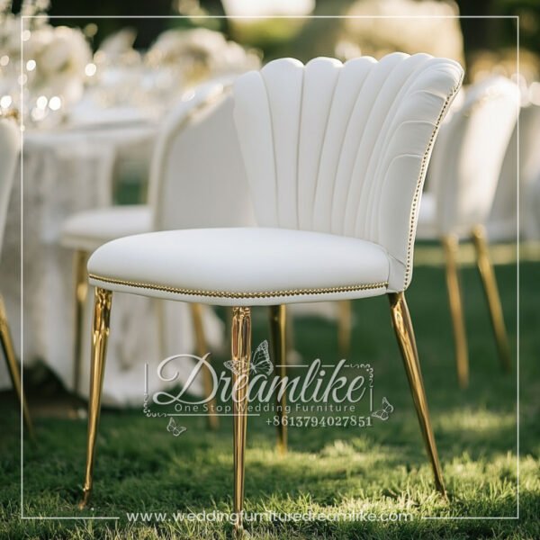 White Leisure Stainless Steel Banquet Chair