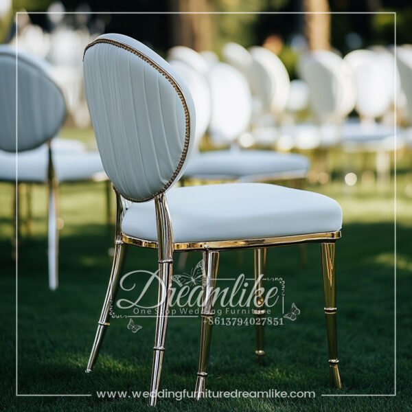 White Leisure Stainless Steel Banquet Chair - 图片 6