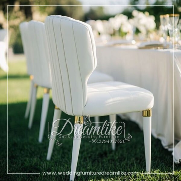 White Leisure Stainless Steel Banquet Chair - 图片 5