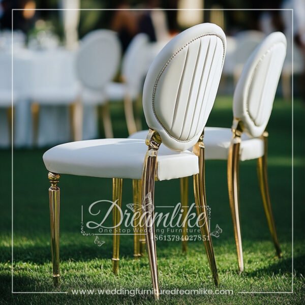 White Leisure Stainless Steel Banquet Chair - 图片 7