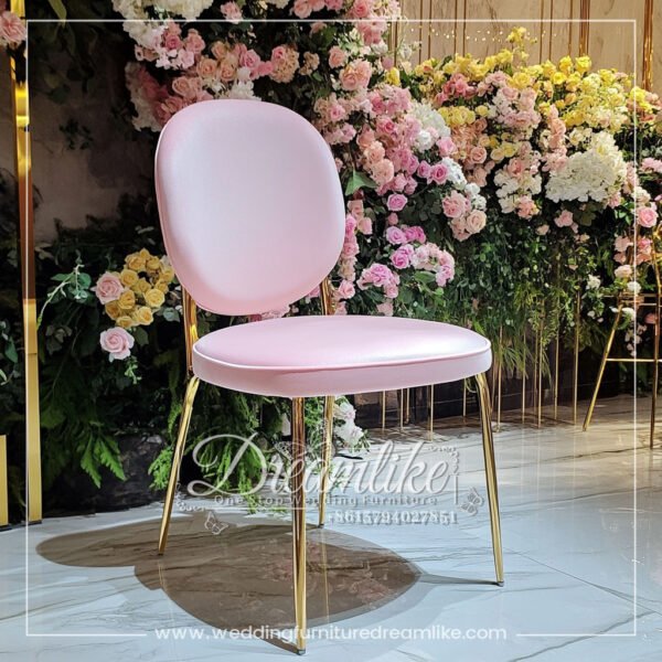 Pink Stainless Steel Wedding Chair