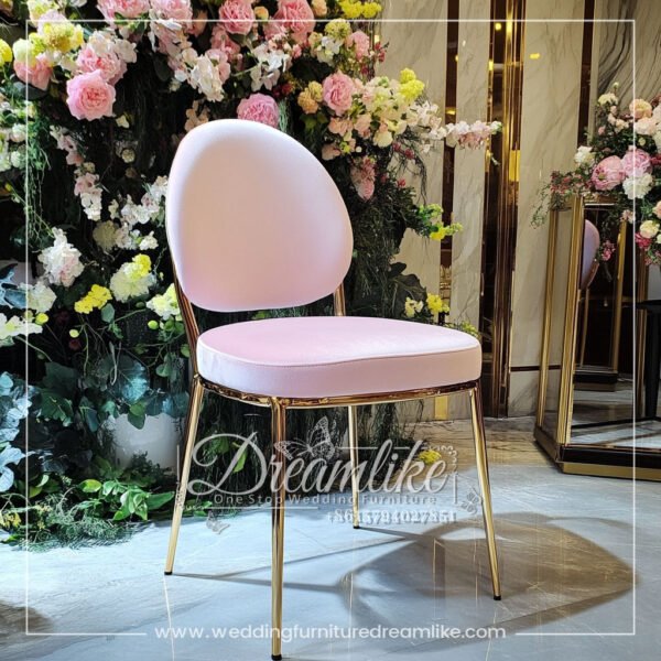 Pink Stainless Steel Wedding Chair - 图片 2