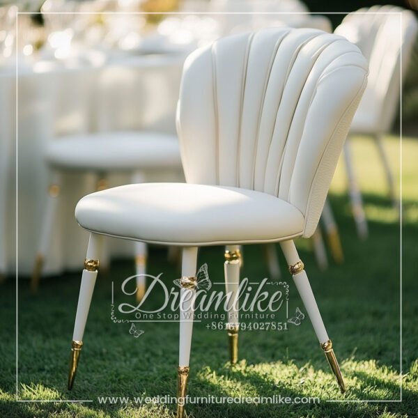 White Leisure Stainless Steel Banquet Chair - 图片 3