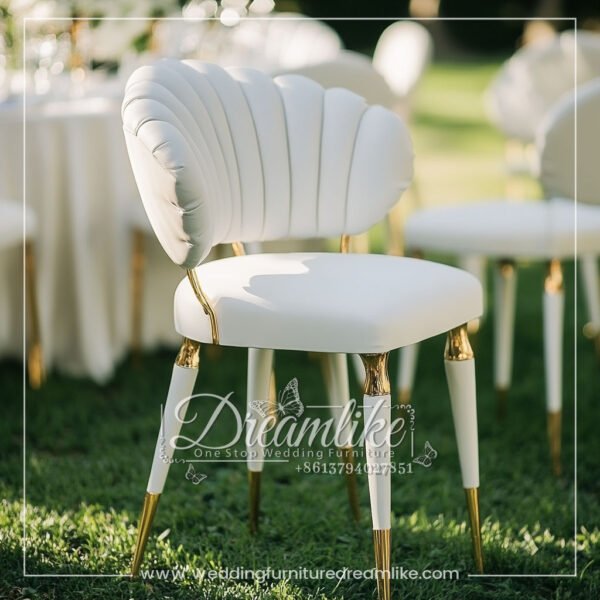 White Leisure Stainless Steel Banquet Chair - 图片 4