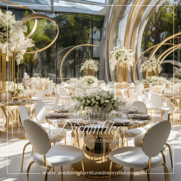 Luxury Golden Round Banquet Table – The Premier Choice for Weddings and Events