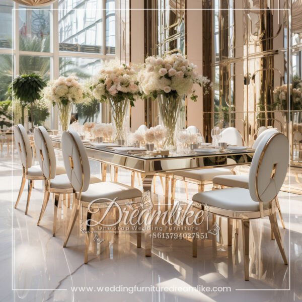 Luxury Gold Mirrored Wedding Banquet Table