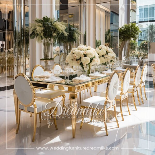 White & Gold Wedding Dining Set