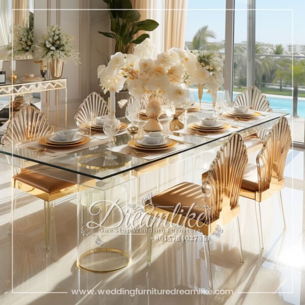 High-End Acrylic Crystal Glass Long Table