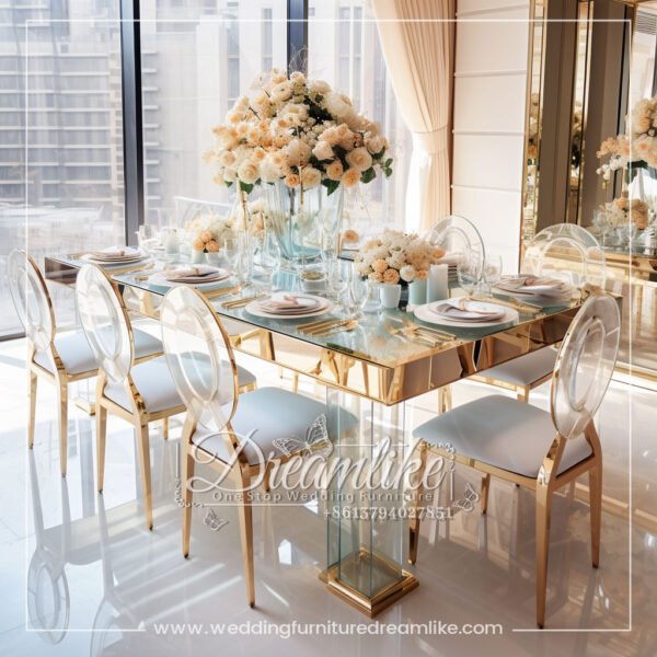 Modern European Glass Acrylic Wedding Table