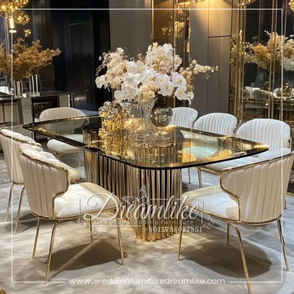 Modern Luxury Gold Border Wedding Reception Table