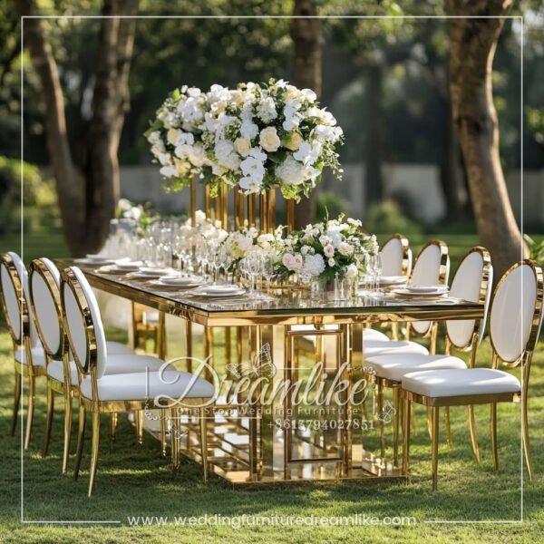 Modern Light Luxury Outdoor Mirror Wedding Table