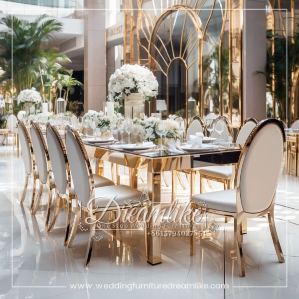 Stainless Steel European Crystal-Embellished Wedding Table