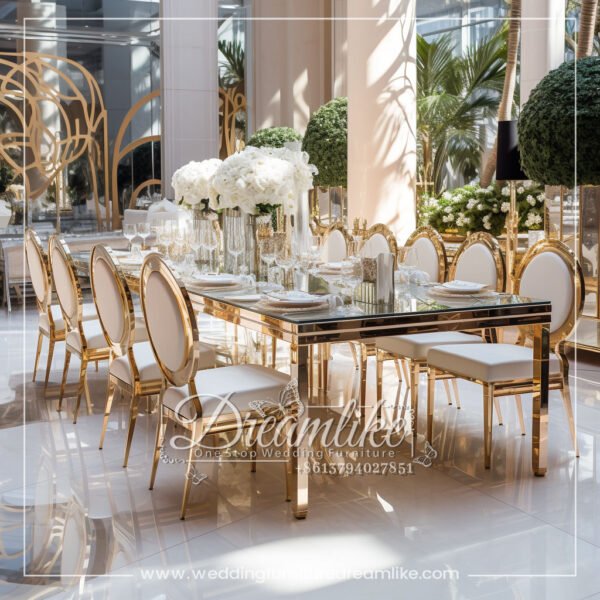 Stainless Steel High-End Modern Wedding Dining Table