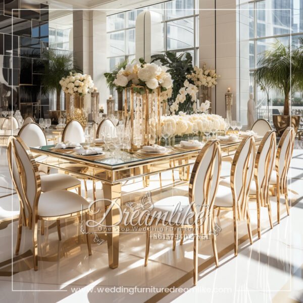 Stainless Steel Luxury Metallic Wedding Table Set